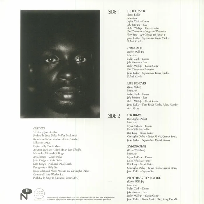 Back cover — James DALLAS — Life Forms (reissue)