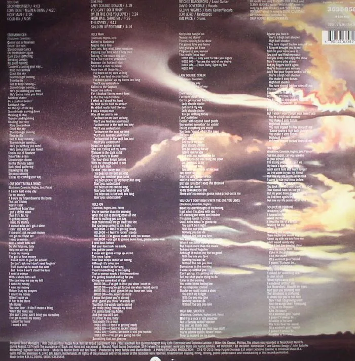 Back cover — DEEP PURPLE — Stormbringer