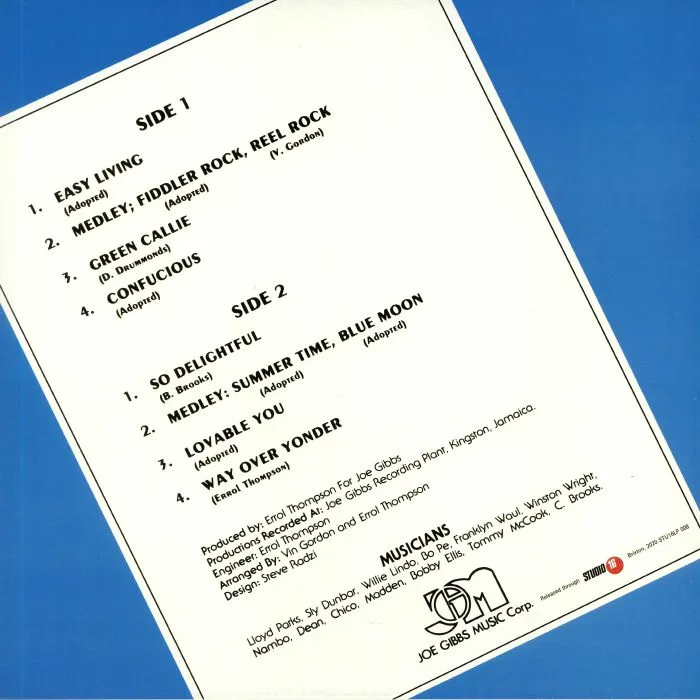 Back cover — Vin GORDON — Way Over Yonder (reissue)