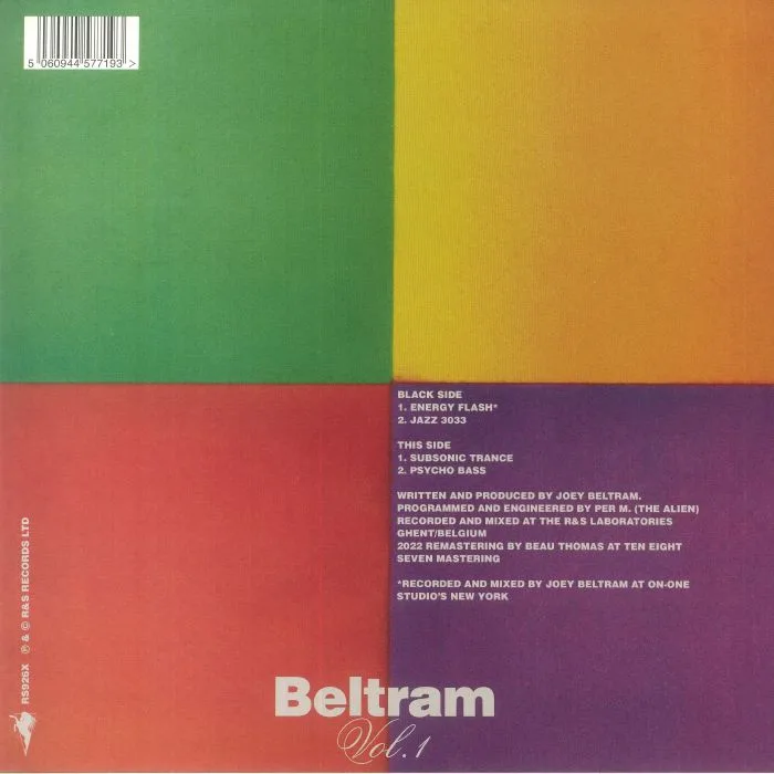 Back cover — Joey BELTRAM — Beltram Vol 1 (Energy Flash)