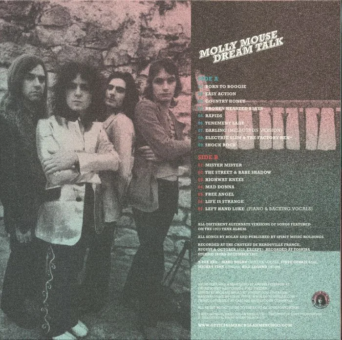 Back cover — T REX — Molly Mouse Dream Talk