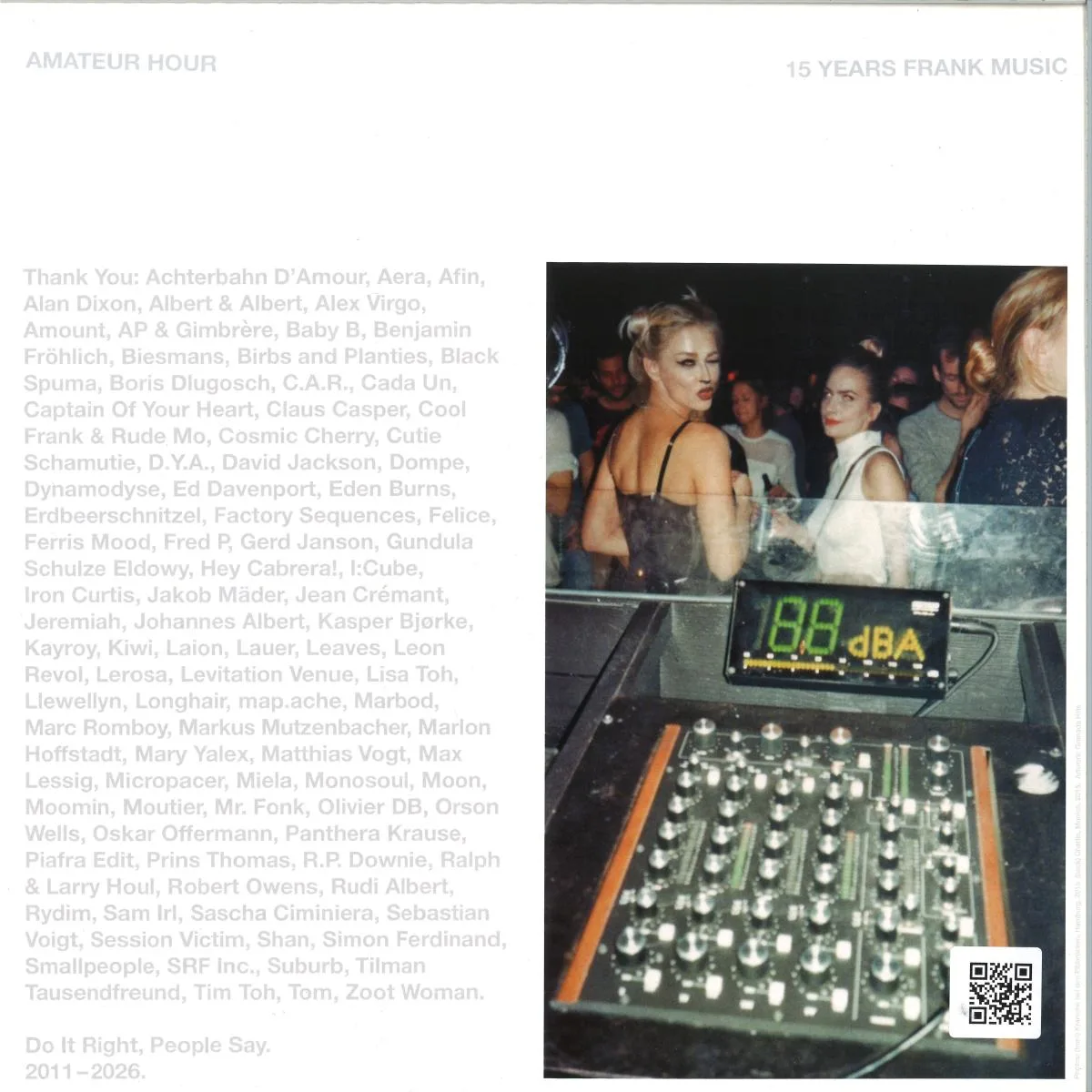 Обратная сторона обложки — Various — Amateur Hour Vol. II