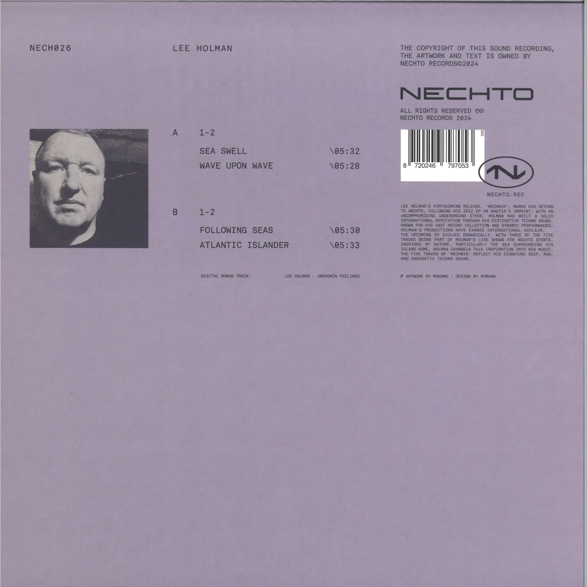 Back cover — Lee Holman — NECH026