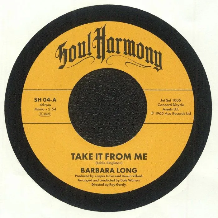 Лицевая сторона обложки — Barbara LONG / THE CAUTIONS — Take It From Me