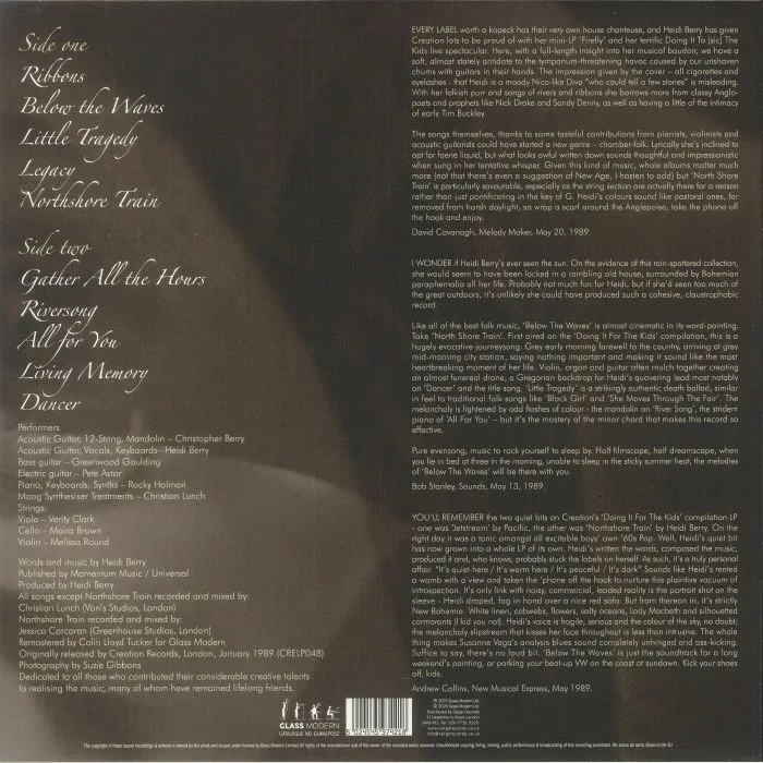 Back cover — Heidi BERRY — Below The Waves (Record Store Day RSD 2023)