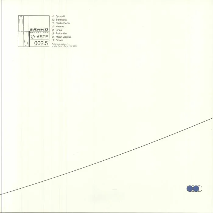 Обратная сторона обложки — 0 aka MIKA VAINIO — Aste (reissue)