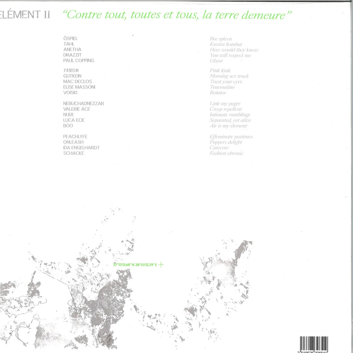 Обратная сторона обложки — Various — Contre tout, toutes et tous, la terre demeure LP 4x12"