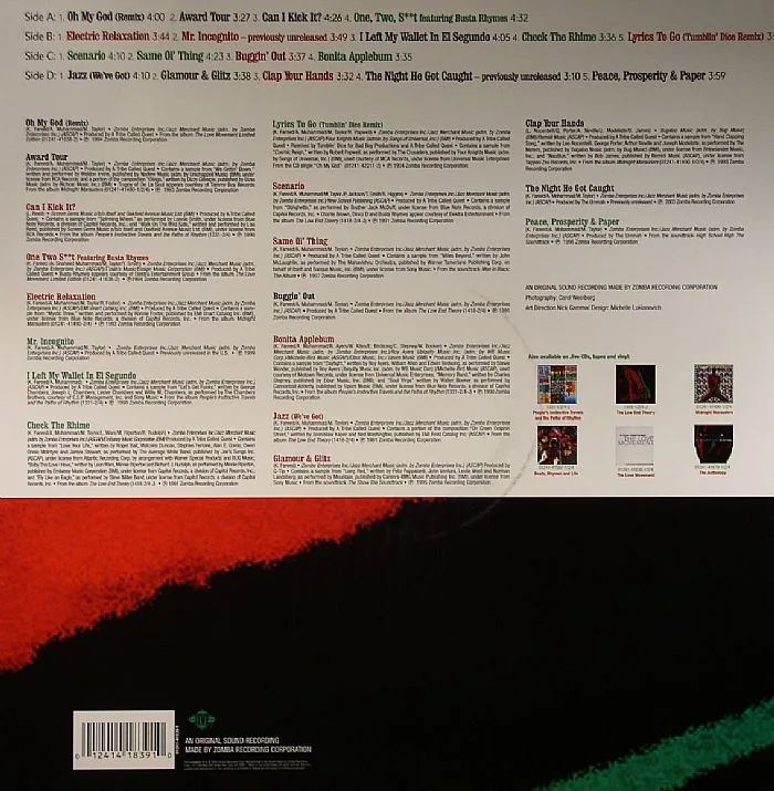 Обратная сторона обложки — A TRIBE CALLED QUEST — Hits Rarities & Remixes