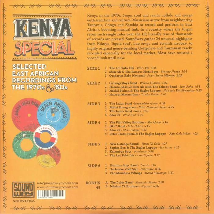 Обратная сторона обложки — VARIOUS — Kenya Special: Selected East African Recordings From The 1970's & 80's
