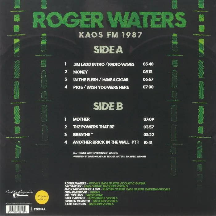 Обратная сторона обложки — Roger WATERS — Kaos FM 1987: Live Radio Broadcast
