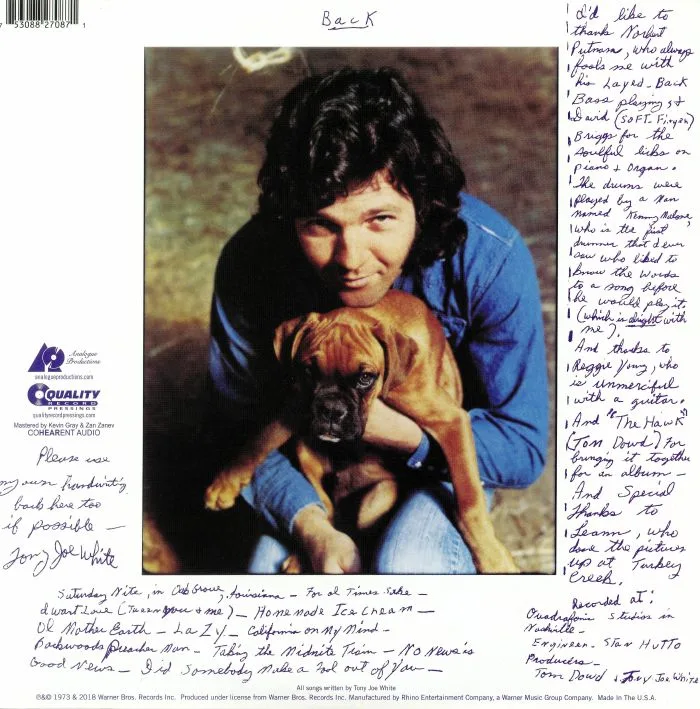 Обратная сторона обложки — Tony Joe WHITE — Homemade Ice Cream (reissue)