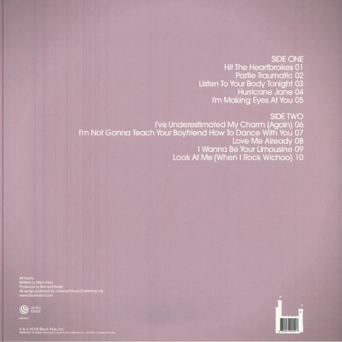 Back cover — BLACK KIDS — Partie Traumatic (Record Store Day Black Friday RSD 2025)