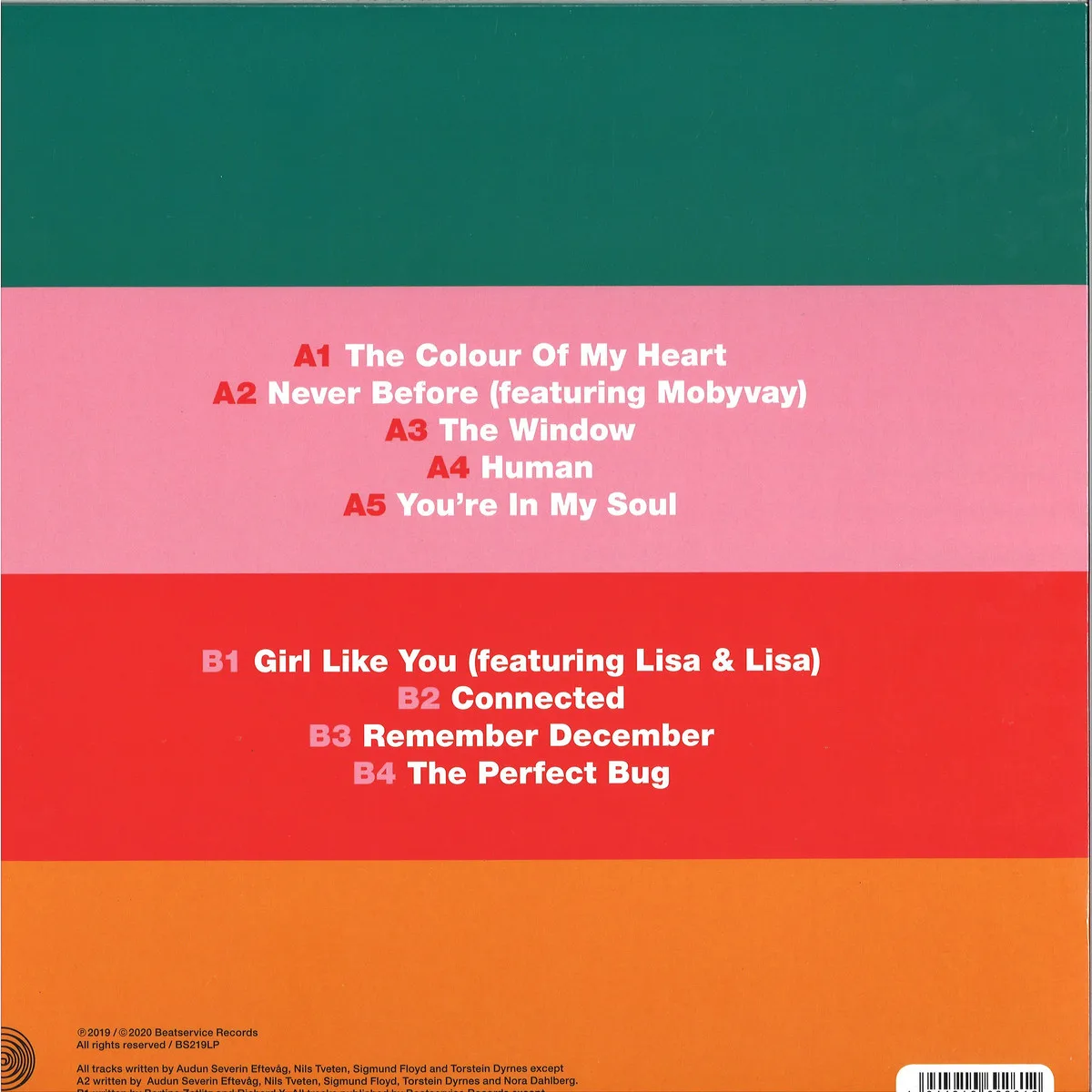 Back cover — Legs 11 — The Colour Of My Heart