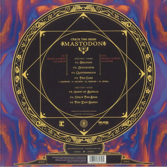 Back cover — MASTODON — Crack The Skye (15th Anniversary Edition)