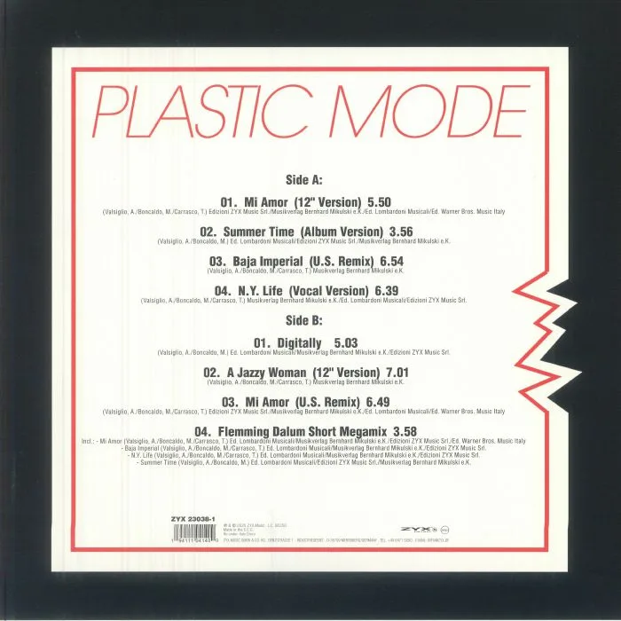 Обратная сторона обложки — PLASTIC MODE — Greatest Hits & Remixes