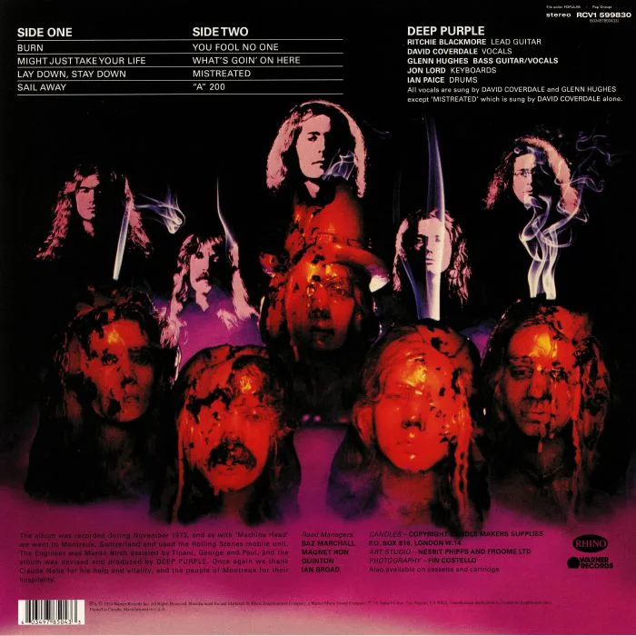 Обратная сторона обложки — DEEP PURPLE — Burn
