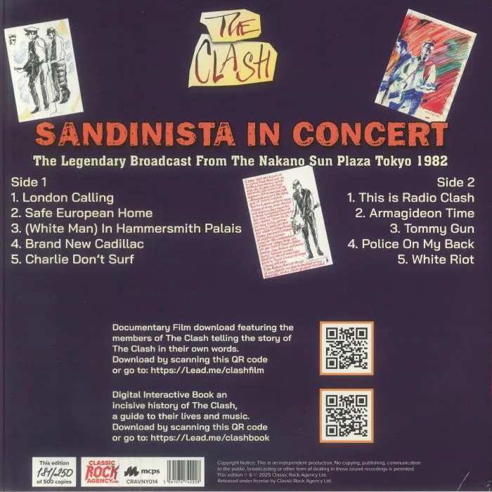 Обратная сторона обложки — The CLASH — Sandinista In Concert