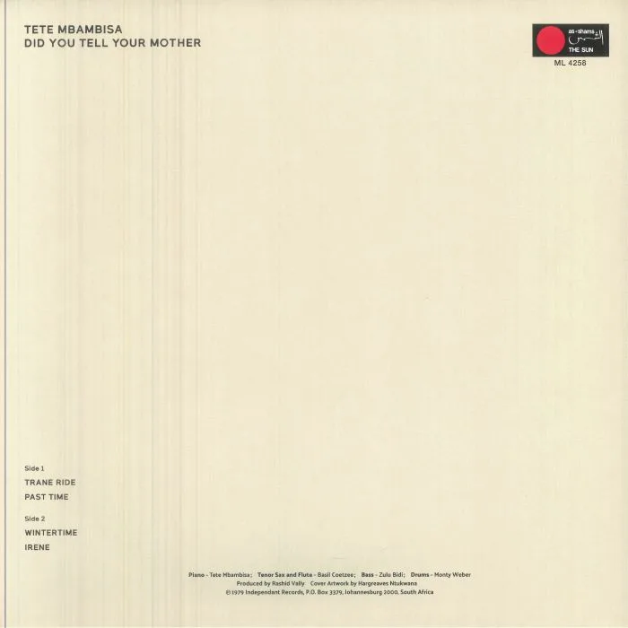 Обратная сторона обложки — Tete MBAMBISA — Did You Tell Your Mother (reissue)