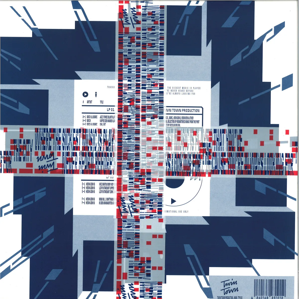 Back cover — Mick, Marc, Henkubiks — The Sound of Twin Town (Part One) 3x12"