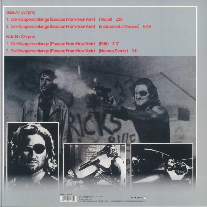 Обратная сторона обложки — John CARPENTER — Die Klapperschlange (Escape From New York) (reissue)