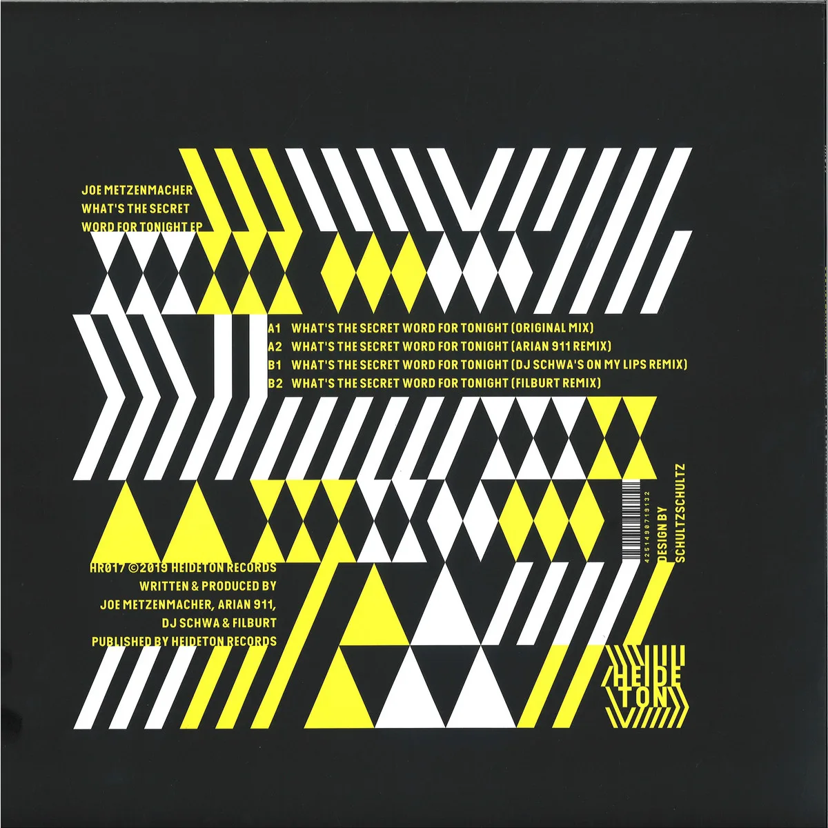 Back cover — Joe Metzenmacher — What´s The Secret Word For Tonight EP