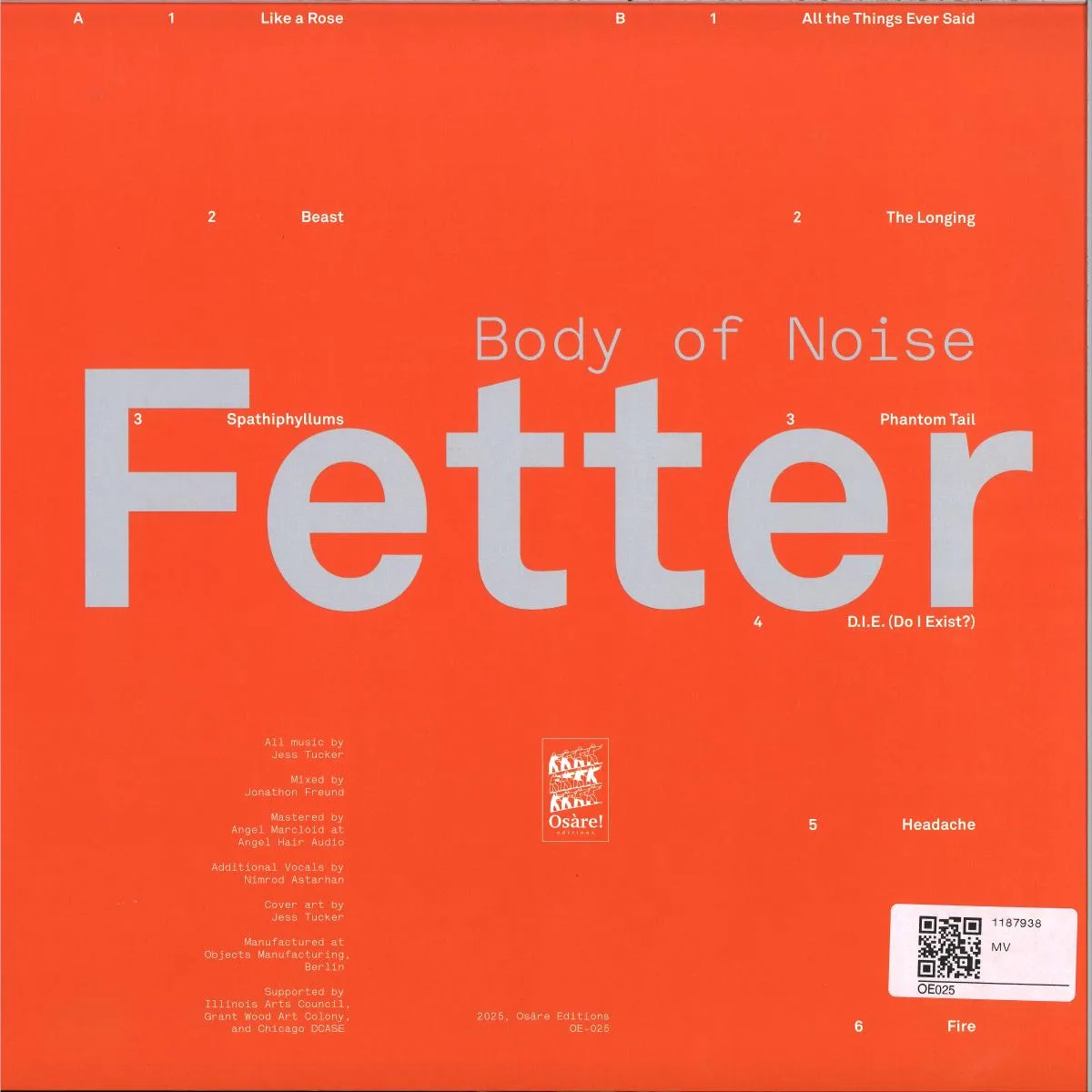 Back cover — Fetter — BODY OF NOISE