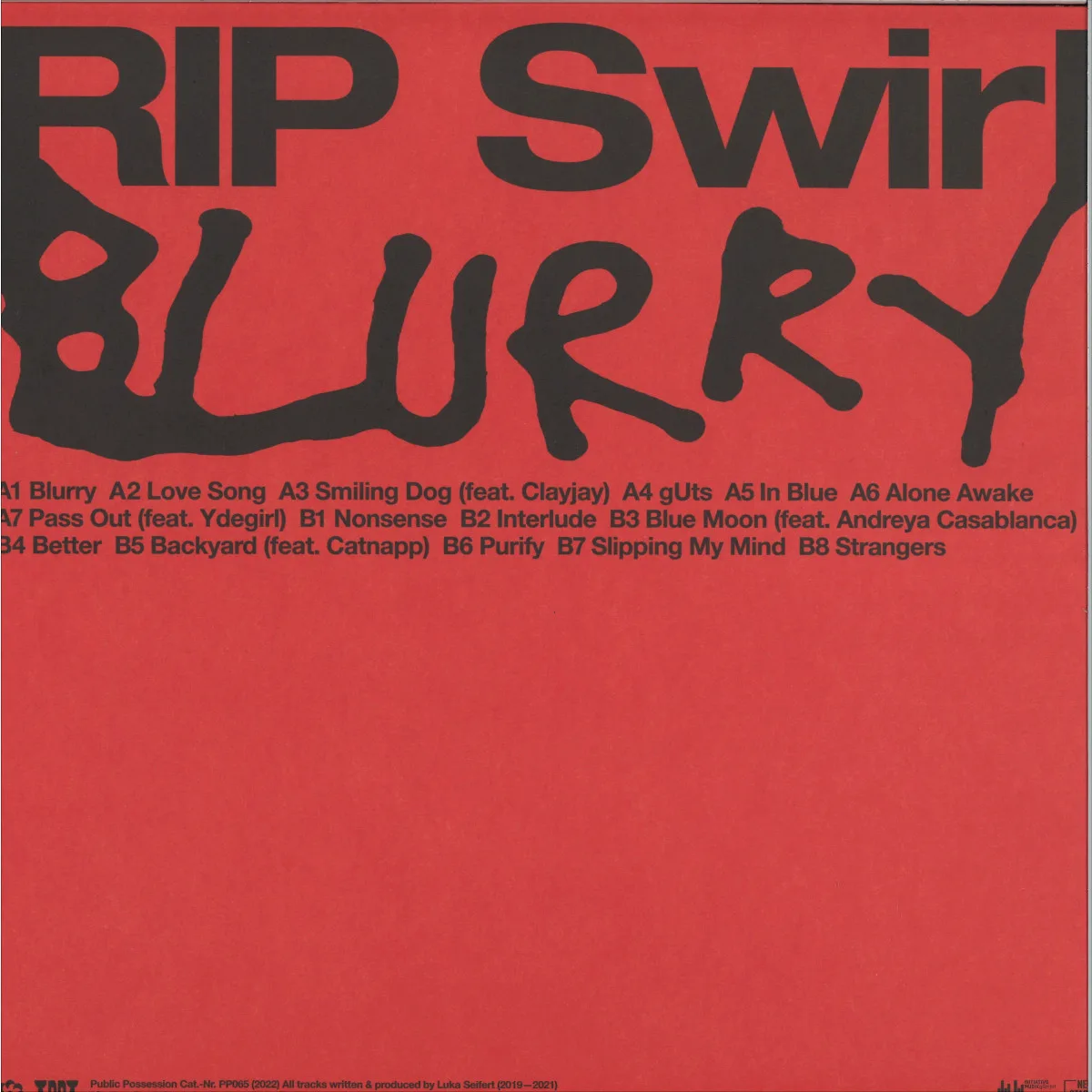 Обратная сторона обложки — Rip Swirl — Blurry LP