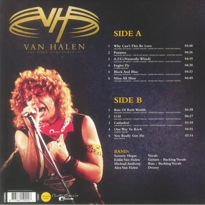 Back cover — VAN HALEN — The Super Dome Tokyo '89