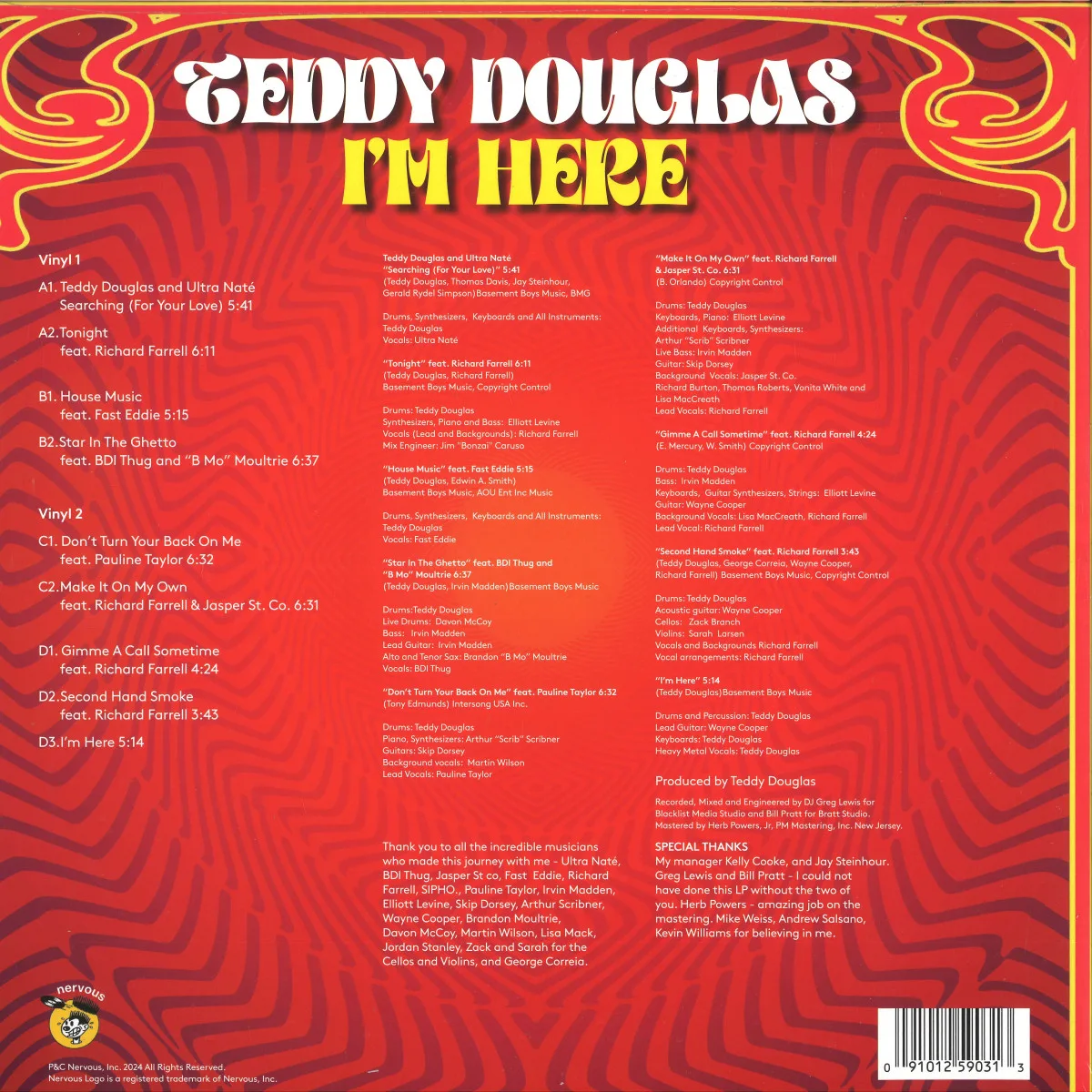 Back cover — Teddy Douglas — I’m Here LP 2x12"