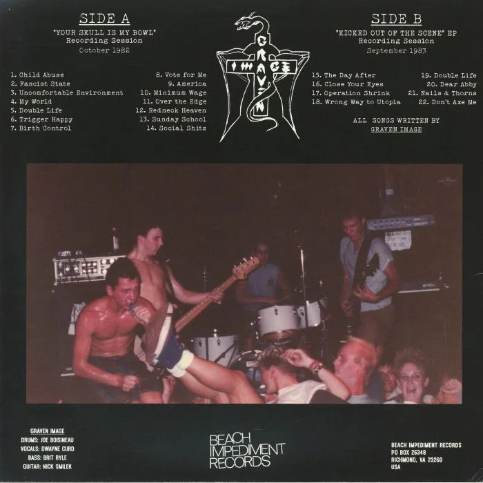 Обратная сторона обложки — GRAVEN IMAGE — Studio Sessions: '82-'83 (reissue)