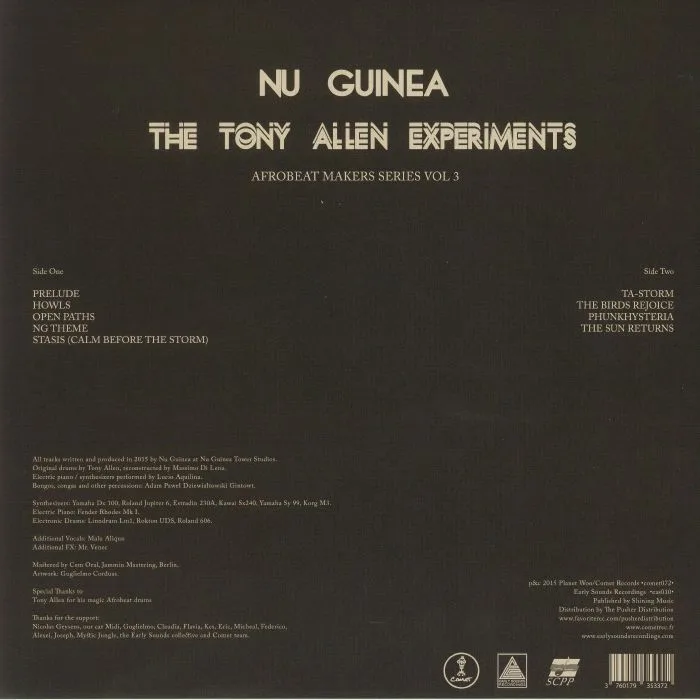 Back cover — NU GUINEA — The Tony Allen Experiments: Afrobeat Makers Series Vol 3
