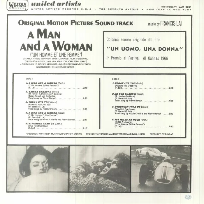 Обратная сторона обложки — Francis LAI — A Man & A Woman (Soundtrack) (remastered)