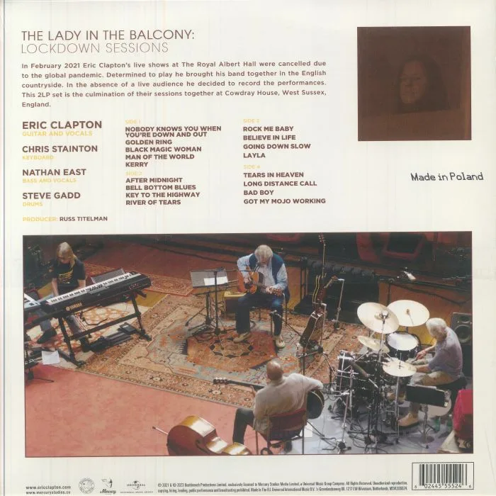 Обратная сторона обложки — Eric CLAPTON — The Lady In The Balcony: Lockdown Sessions