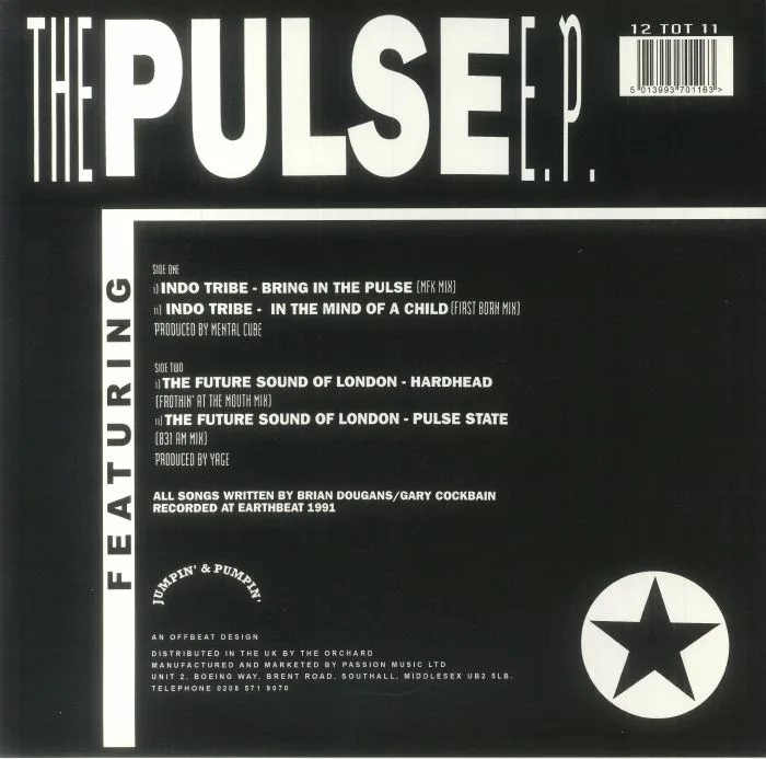 Обратная сторона обложки — INDO TRIBE / THE FUTURE SOUND OF LONDON — The Pulse EP (reissue)