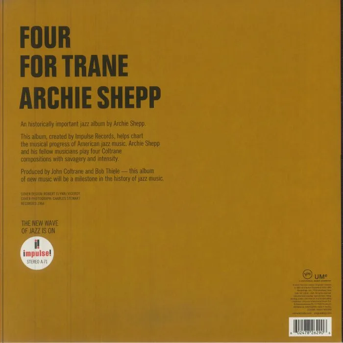 Back cover — Archie SHEPP — Four For Trane (Verve Vault Series)