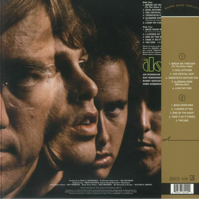 Back cover — The DOORS — The Doors (Rhino High Fidelity Edition) (B-STOCK)