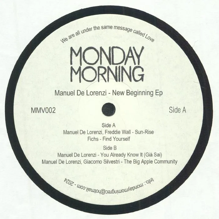 Front cover — Manuel DE LORENZI / FREDDIE WALL / FICHS / GIACOMO SILVESTRI — New Beginning EP