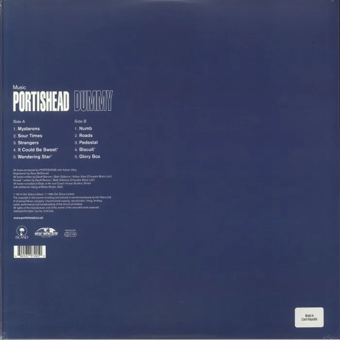 Обратная сторона обложки — PORTISHEAD — Dummy (20th Anniversary reissue)