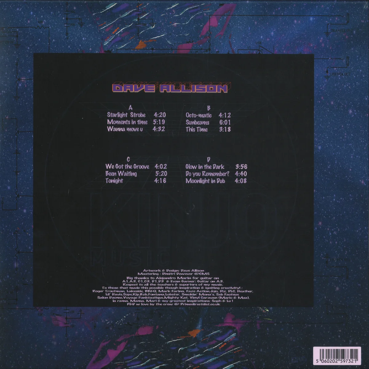 Обратная сторона обложки — Dave Allison — Conscious Dream LP 2x12"