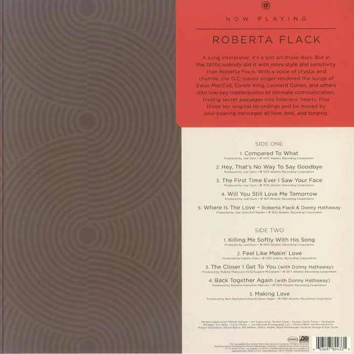 Обратная сторона обложки — Roberta FLACK — Now Playing