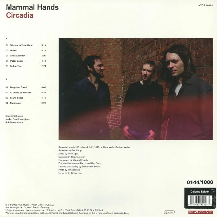 Обратная сторона обложки — MAMMAL HANDS — Circadia