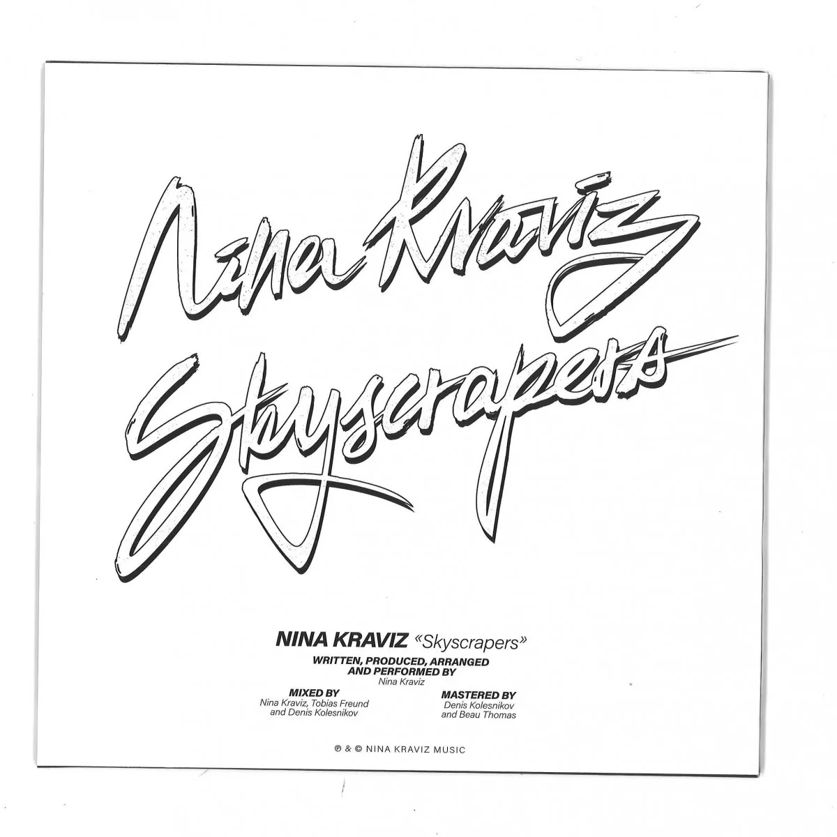 Обратная сторона обложки — Nina Kraviz — Skyscrapers 7"