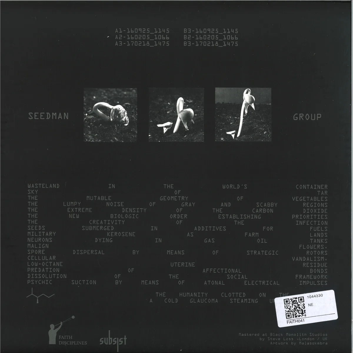 Back cover — Group — SEEDMAN EP