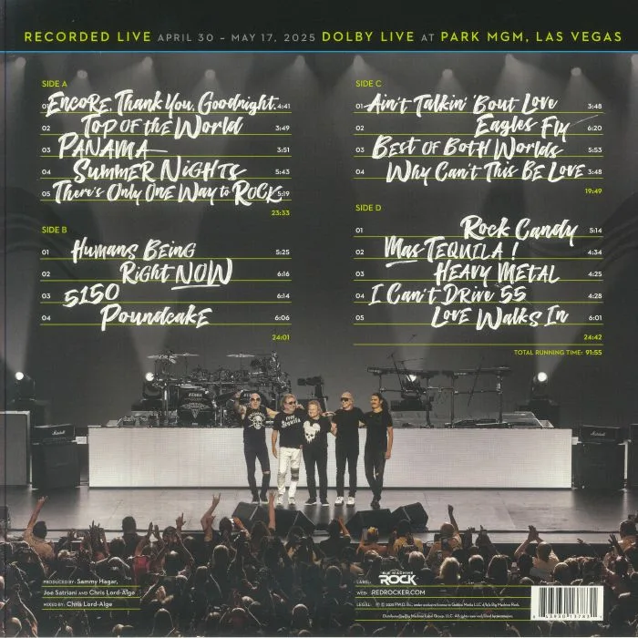 Back cover — Sammy HAGAR — Sammy Hagar & The Best Of All Worlds Band: The Residency