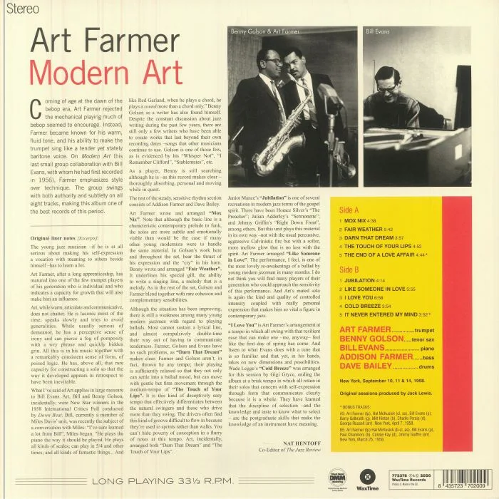 Back cover — Art FARMER — Modern Art (reissue)