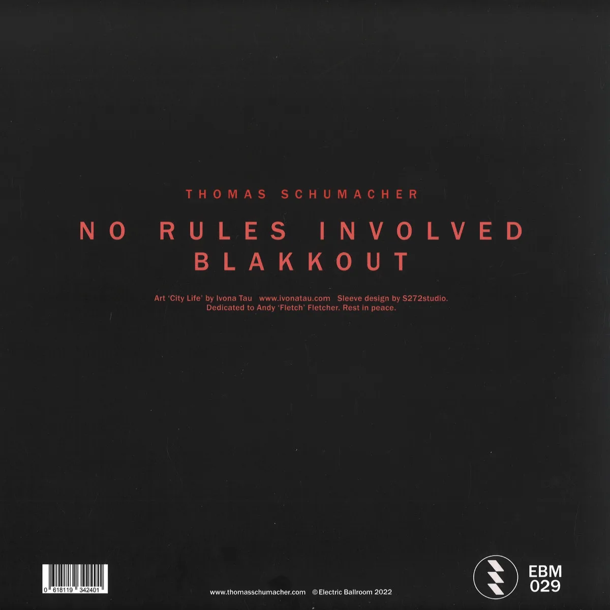 Обратная сторона обложки — Thomas Schumacher — No Rules Involved / Blakkout