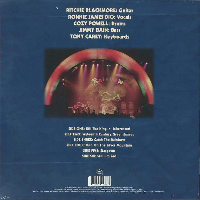 Back cover — RITCHIE BLACKMORE'S RAINBOW — Live In Dusseldorf 1976: Dusseldorf Philipshalle 27 / 9 / 1976