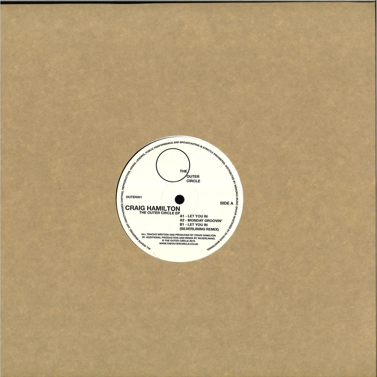 Обратная сторона обложки — Craig Hamilton — The Outer Circle EP