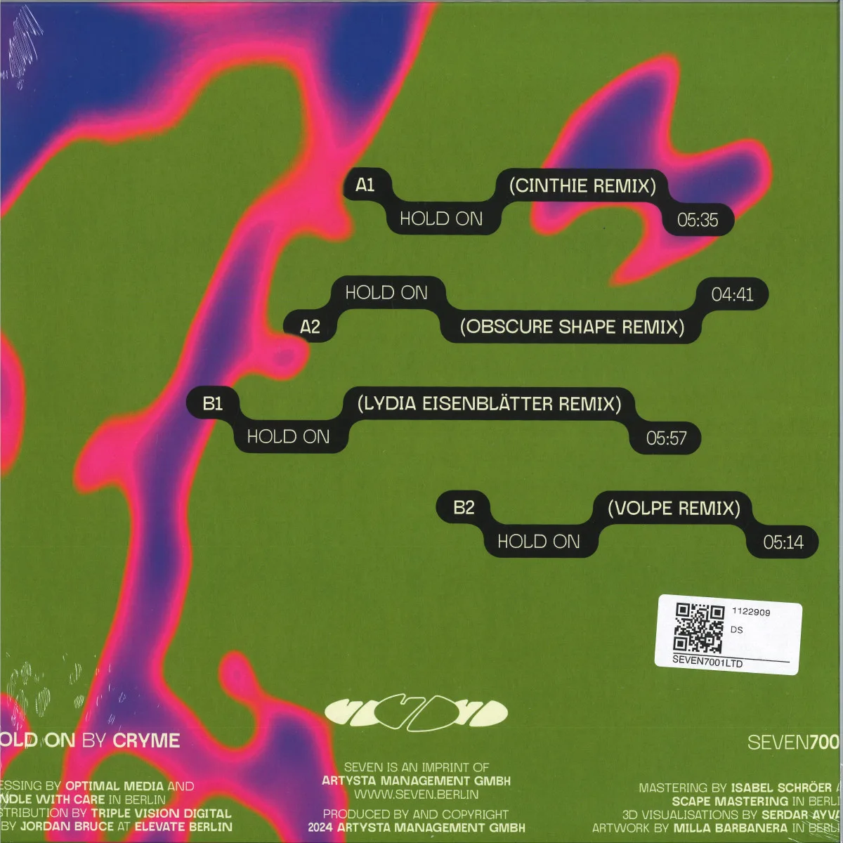 Back cover — CRYME — Hold On