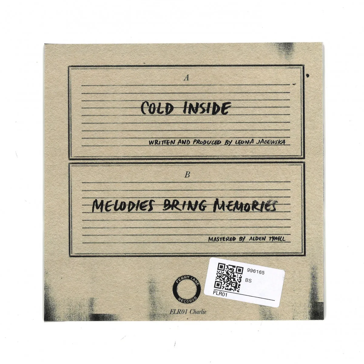 Обратная сторона обложки — Charlie — Cold Inside b/w Melodies Bring Memories EP
